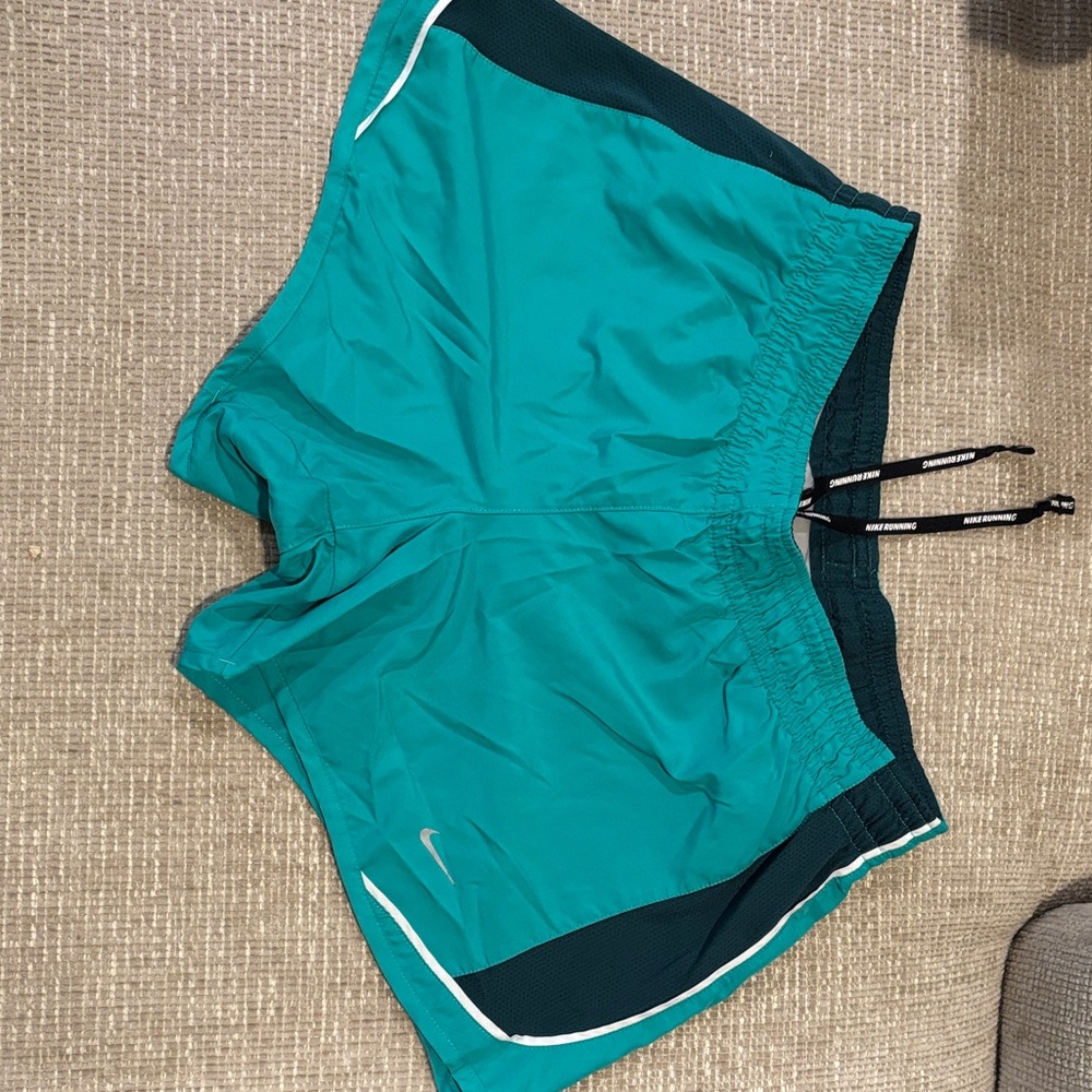 Nike Teal and Dark Green Athletic Shorts